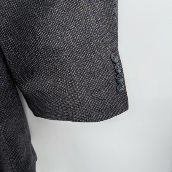 Pronto Uomo Suit Coat Blazer Gray Blue Size 56 R 100% Lambswool Two-button - Picture 4 of 9